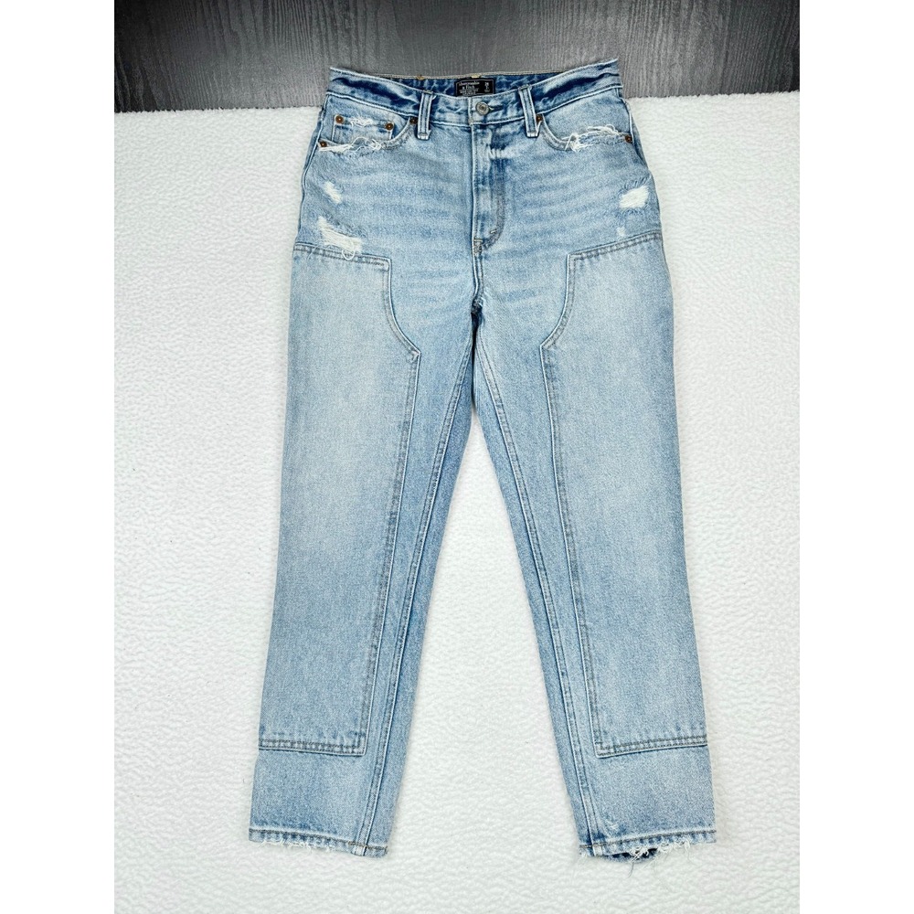 Abercrombie & Fitch Jeans Skinny Double Knee Blue 26 Fits 27x24 Distressed